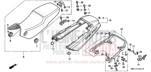 SIEGE/CAPOT ARRIERE (CBR1000FK) CBR1000FK de 1989